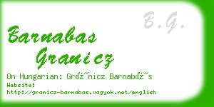 barnabas granicz business card